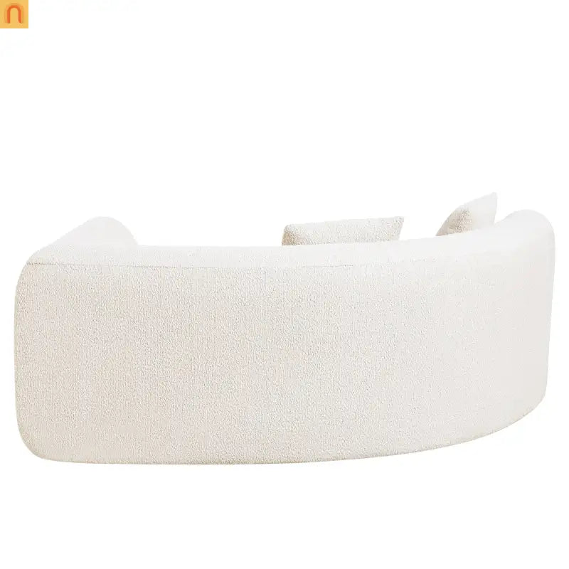 Sectional Sofa Curved L-Shape High-Density Foam White 4 Seat 110 In