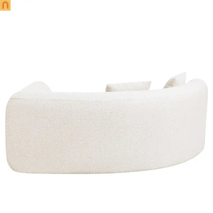 Sectional Sofa Curved L-Shape High-Density Foam White 4 Seat 110 In