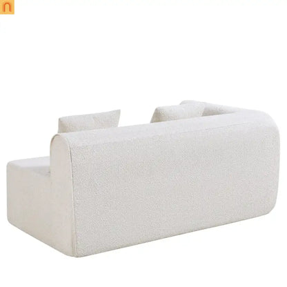Sectional Sofa Curved L-Shape High-Density Foam Almond 4 Seat 110 In