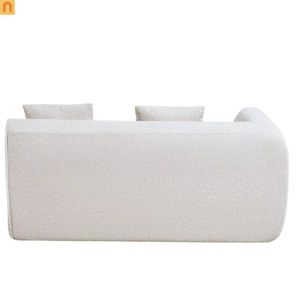 Sectional Sofa Curved L-Shape High-Density Foam Almond 4 Seat 110 In