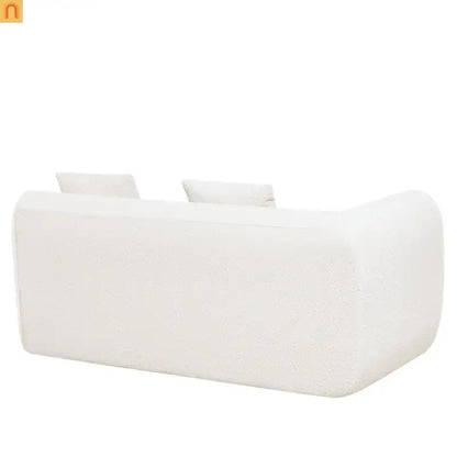 Sectional Sofa Curved L-Shape High-Density Foam White 4 Seat 110 In