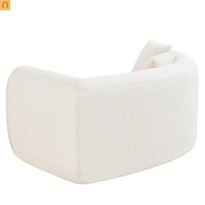 Sectional Sofa Curved L-Shape High-Density Foam White 4 Seat 110 In