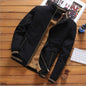 Men's casual plus size plus velvet padded stand collar jacket