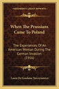 When The Prussians Came To Poland: The Experiences Of An American Woman During The German Invasion (1916) - Paperback