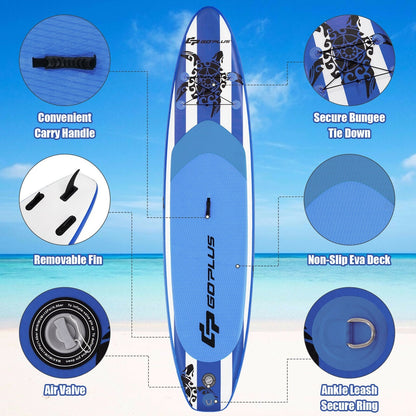 10.6 Feet Inflatable Paddle Board with Carry Bag