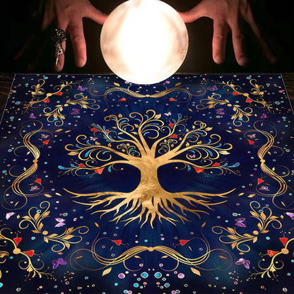 Tarot Tablecloth Cloth Cushion Tarot Moon Sun Lucky Tree Flannel Tablecloth