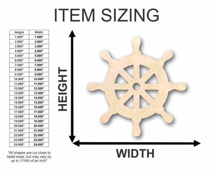 Unfinished Wood Helm Steering Wheel Shape - Naval - Ocean - Craft - up to 46" DIY