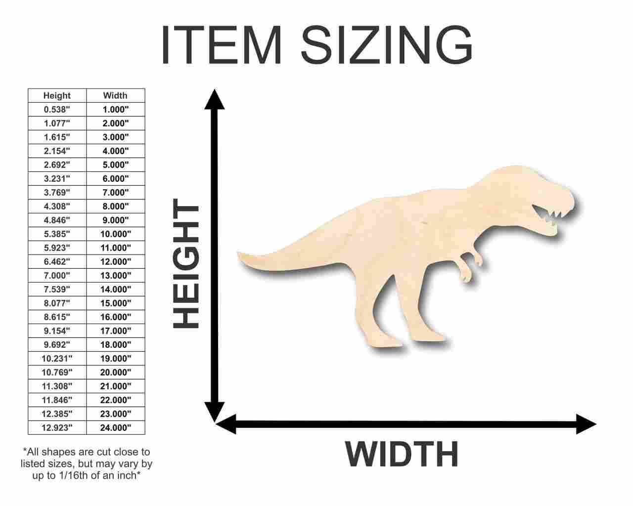 Unfinished Wood T-Rex Shape - Jurassic Park - Dinosaur - Craft - up to 46" DIY