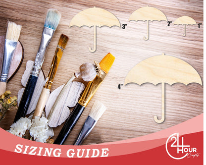 Unfinished Wood Umbrella Shape | Spring Rain | DIY Craft Cutout | up to 46"