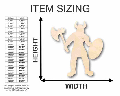 Unfinished Wood Viking Warrior Shape - Berserker - History - Craft - up to 46" DIY
