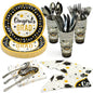 114-Piece Set: Table Cover Cup Plate Napkin Silverware