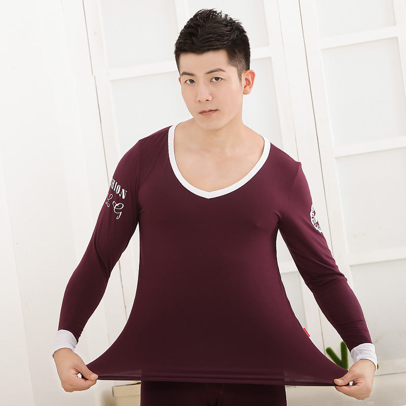 Men's tights Modal basic round neck thermal underwear set