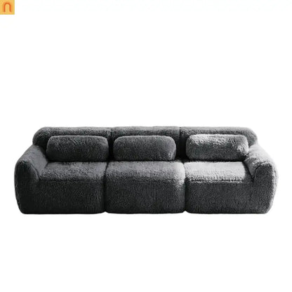 Sectional Sofa Modular Plush Dark Gray 3 Seat Non-Slip 114 In