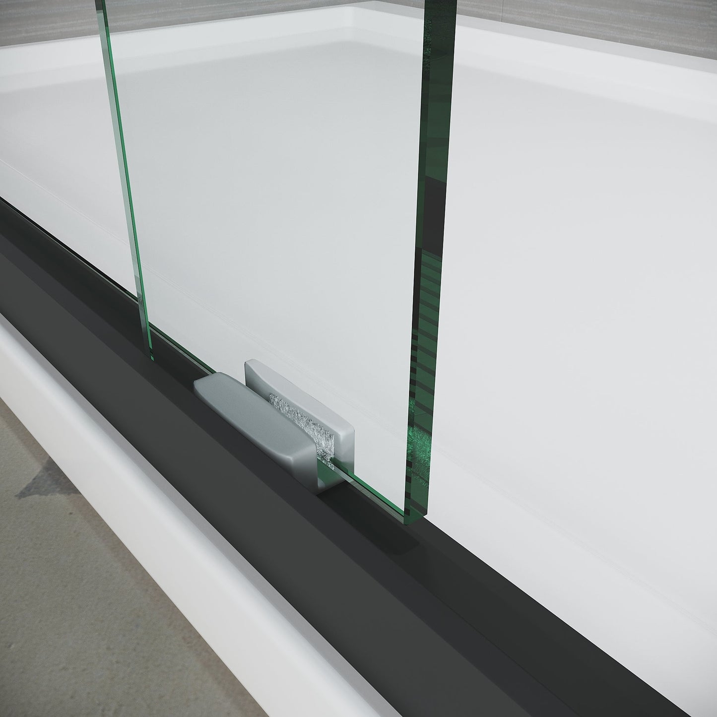 Sliding Shower Glass Door 56-60 in. W x 72 in. H, Adjustable Semi Frameless S