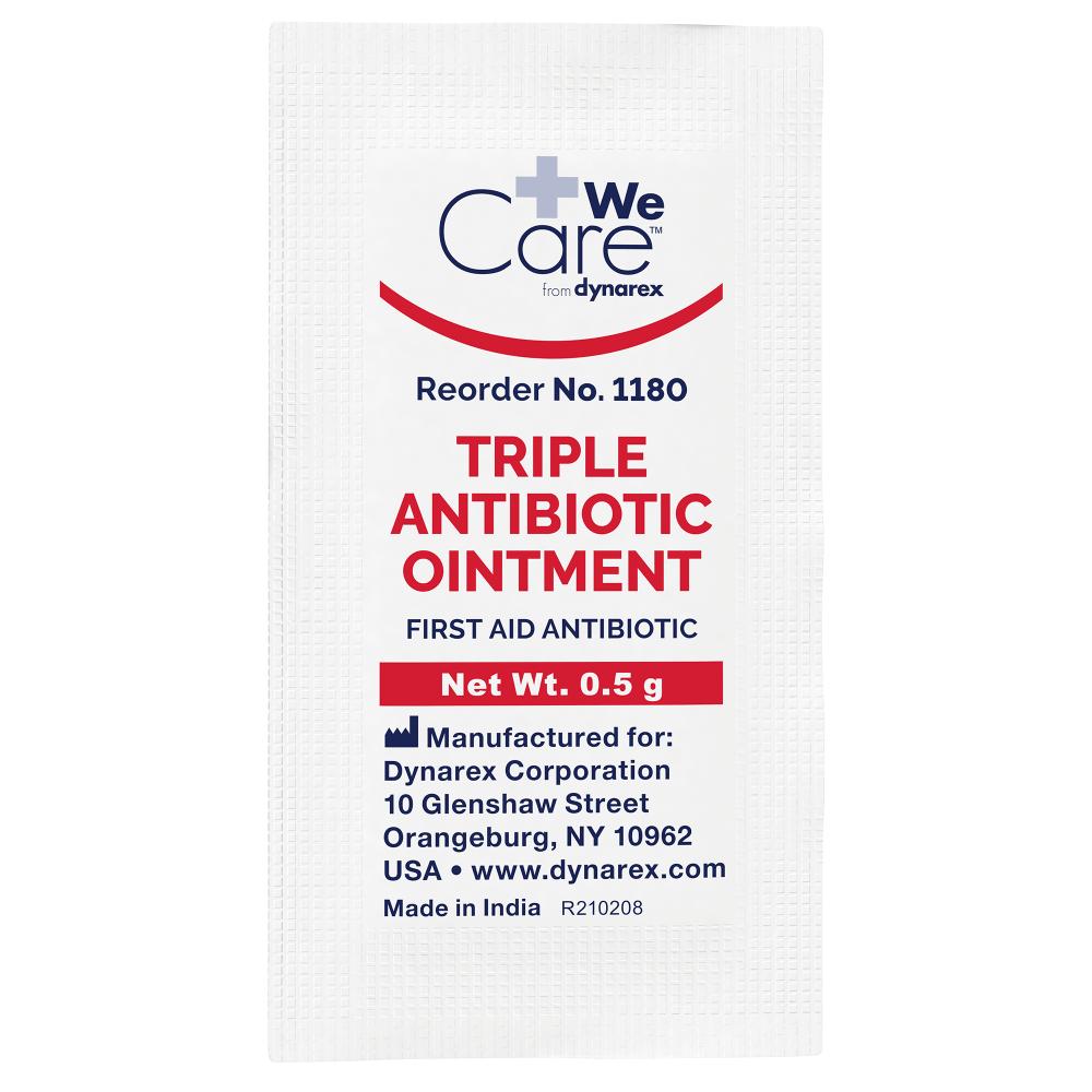 Dynarex Triple Antibiotic Ointment, 0.5 g Foil Packet, 144/bx, 12bxs/case (1728 Count)