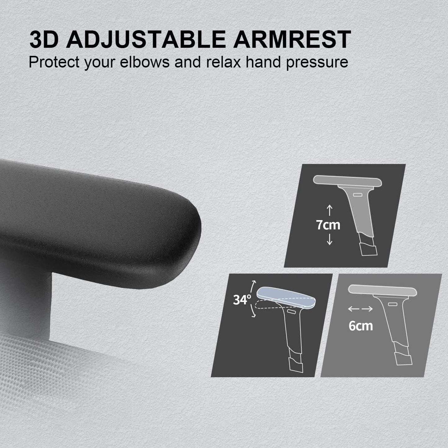 Ergonomic Mesh Office Chair With Adjustable Headrest And Lumbar Support