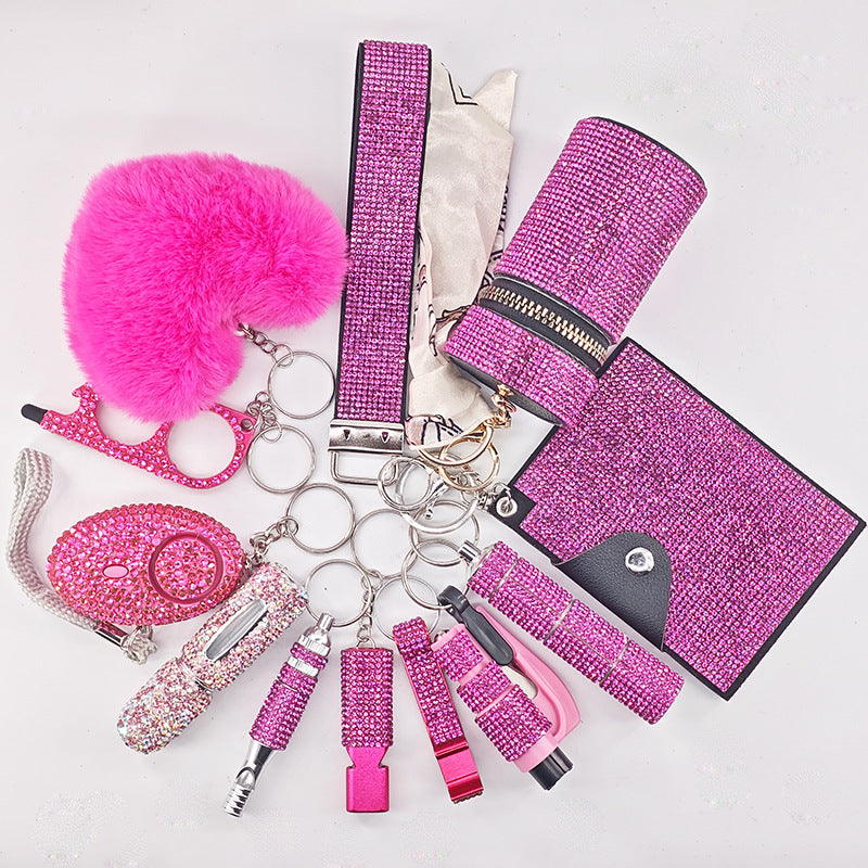 Multifunctional Portable Womens 12-Piece Keychain Set