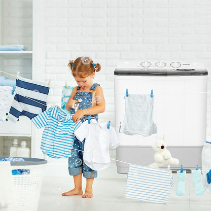 2-in-1 Portable 22lbs Capacity Washing Machine with Timer Control