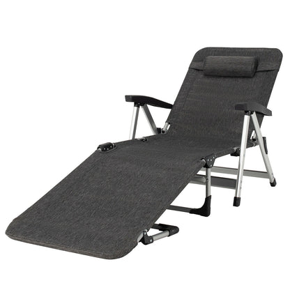 Beach Folding Chaise Lounge Recliner with 7 Adjustable Position