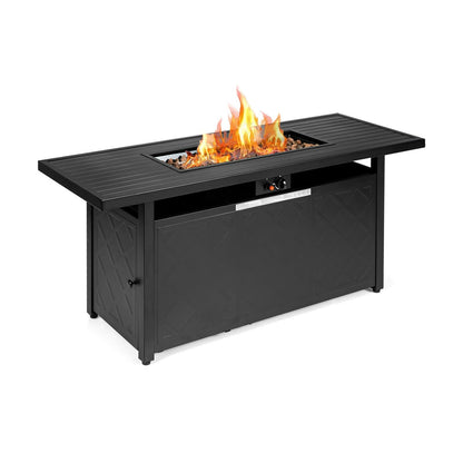 57 Inch 50 000 BTU Rectangular Propane Outdoor Fire Pit Table