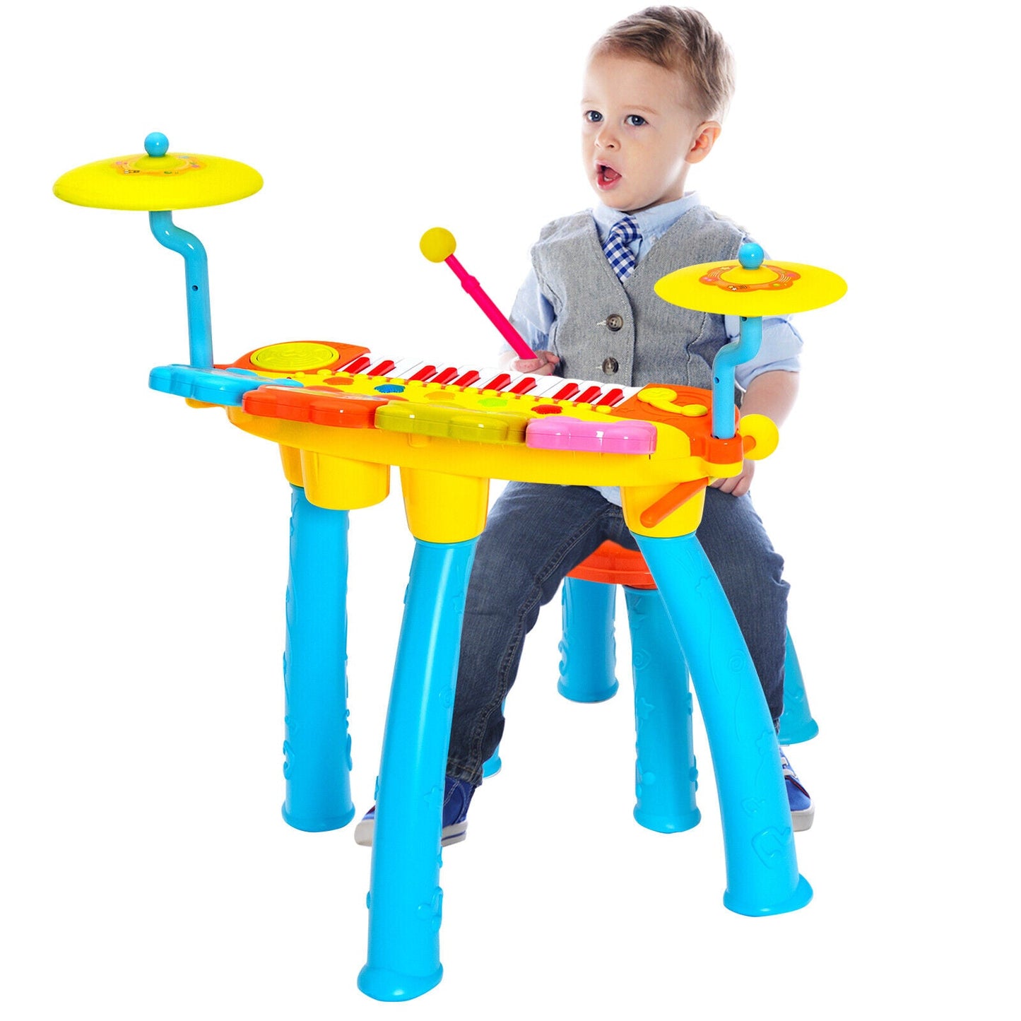 24-Key Piano Keyboard DJ Drum Combination with Microphone and MP3