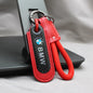 Motorcycle Carbon Fiber Leather Keychain