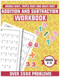 Addition and subtraction workbook grade 3-5: Math drills, Over 3500 Double digits, Triple digits, Multi digits practice problems - Paperback