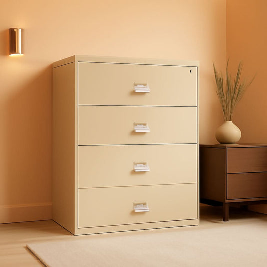 Lateral 4 Drawer Fire Safe File Cabinet With Key Lock 1 Hour Fire Rated