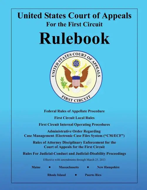 Rulebook: United States Court of Appeals: For the First Circuit - Paperback