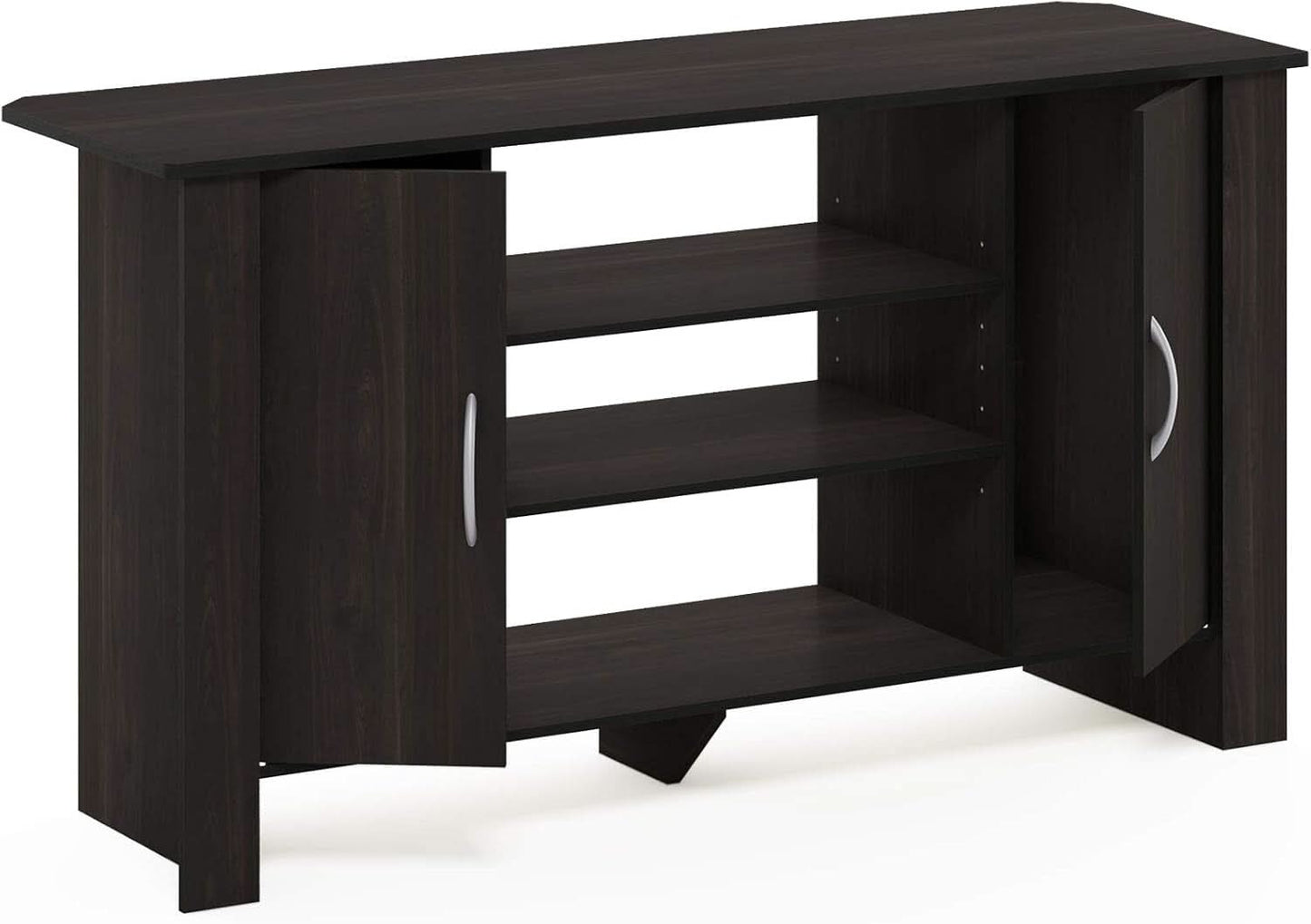 Econ Espresso TV Stand With Concealed Storage And Shelves