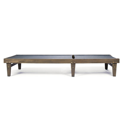 Outdoor Acacia Wood Chaise Lounge Gray Mesh 78.25x24