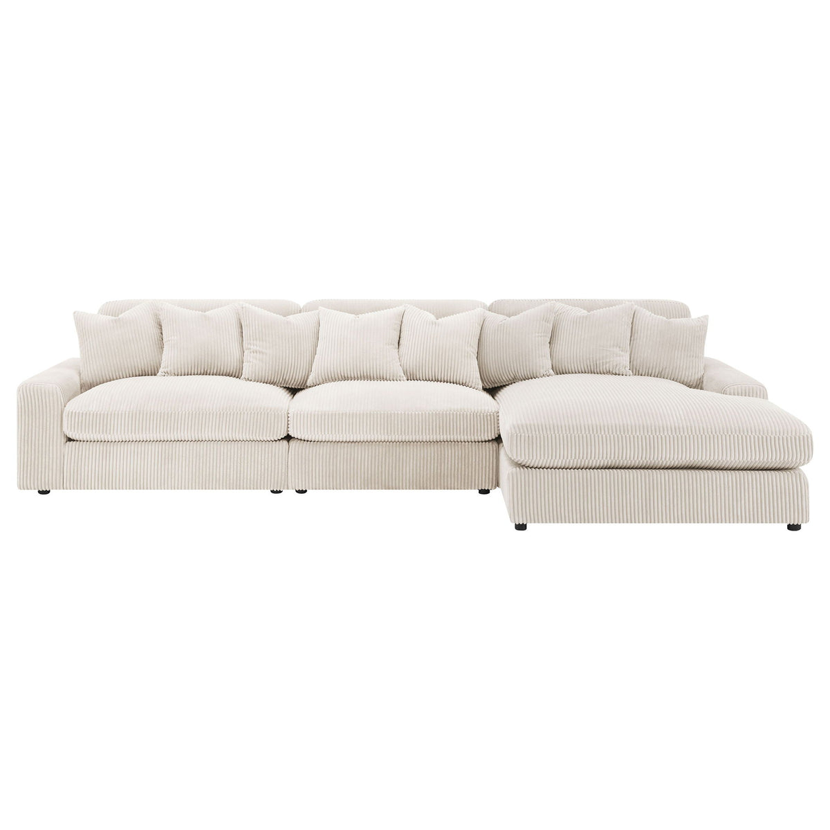 Blaine Upholstered Reversible Chaise Sectional Sofa Sand