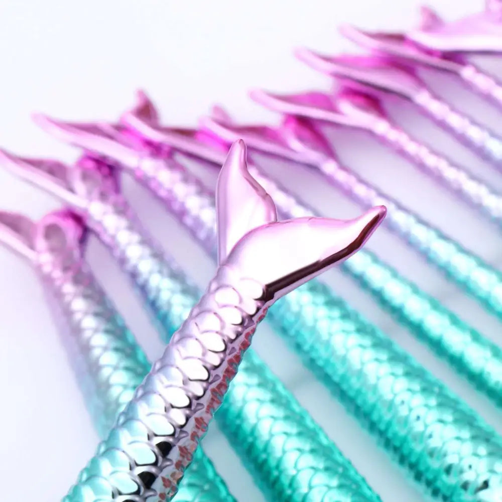 11pcs Mermaid Makeup Brushes Kit with Palette