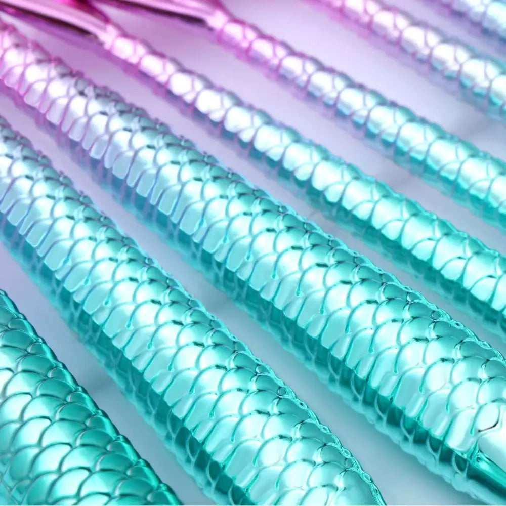 11pcs Mermaid Makeup Brushes Kit with Palette