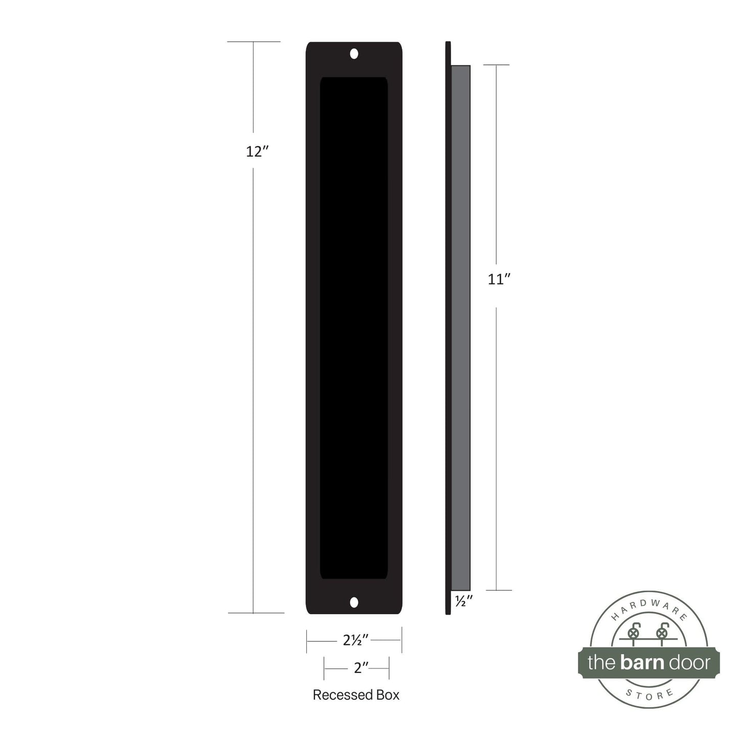 Barn Door Square Corner Flush Pull