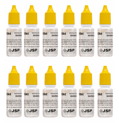 24 JSP Gold Test Bottles - 12 of 10K and 12 of 22K Acid Karat Testing Solution Jewelry Tester for Metals