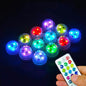12-Piece: LED RGB Diving Light Remote Control Decorative Light