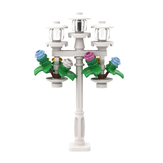 White City Lamppost with Two Hanging Flower Baskets Build Kit - Made Using LEGO® Parts