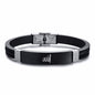 Stainless steel curved brand bracelet