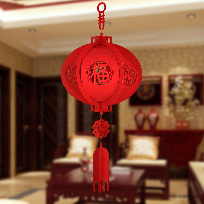 Three-dimensional blessing lantern pendant