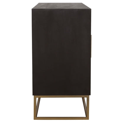 Zara 2-door 57-inch Wood Accent Storage Cabinet Black Walnut