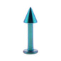 Solid Titanium Lake Blue Cone Labret 3/8