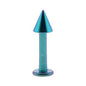 Solid Titanium Lake Blue Cone Labret 5/16-4mm