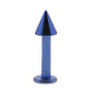 Solid Titanium Cobalt Blue Cone Labret 5/16-4mm