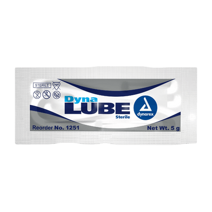 Dynarex DynaLube Lubricating Jelly - Sterile, 5g Packet, 72ea/bx, 12bxs/case (864 Count)