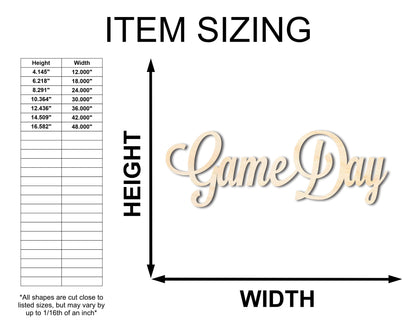 Unfinished Wood Game Day Shape - Word Craft - up to 46"
