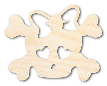 Unfinished Wood Girl Skull Shape | Craft Cutout | up to 46" DIY