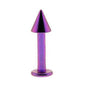 Solid Titanium Purple Cone Labret 5/16-4mm
