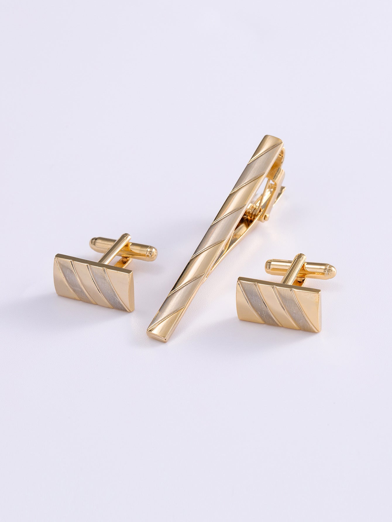 Mens Formal Business Cufflinks And Tie Clip Set