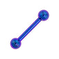 Solid Titanium Dream Blue Purple Barbell 5/16-3mm